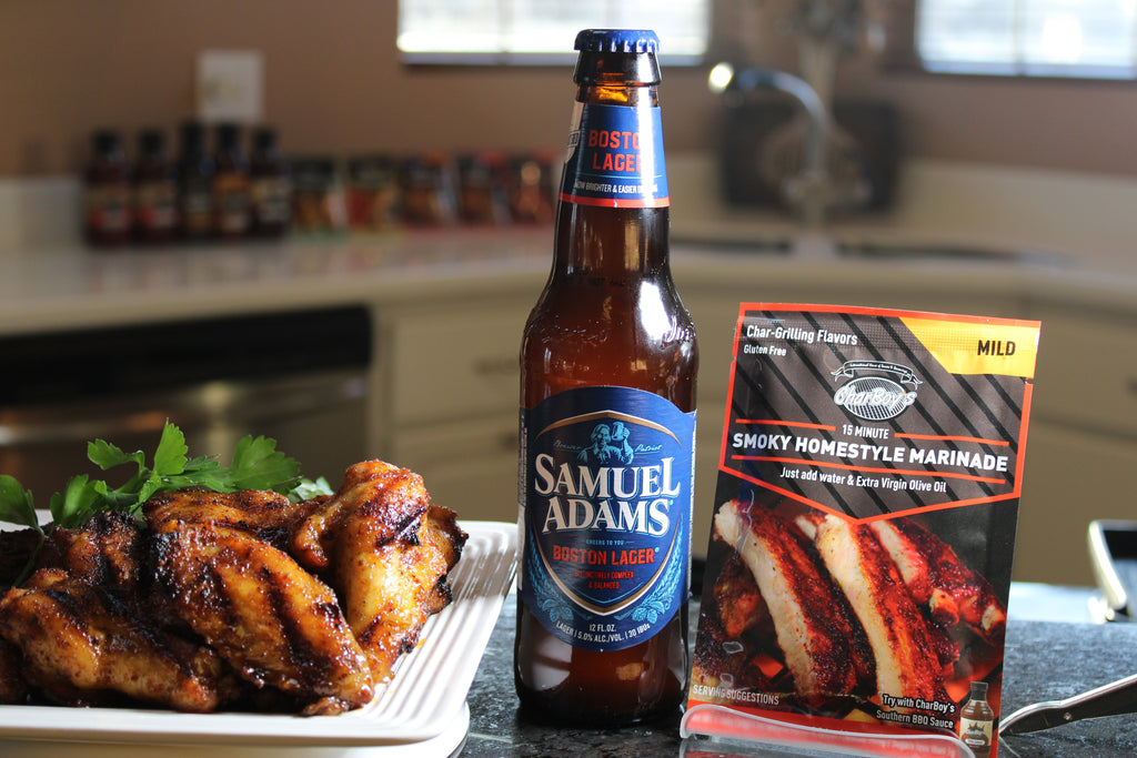 Meat grilling with CharBoy's Smoky Homestyle Marinade