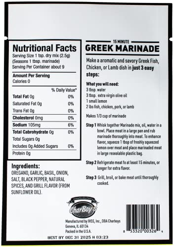 CharBoy's Greek Marinade & Rub ingredient list