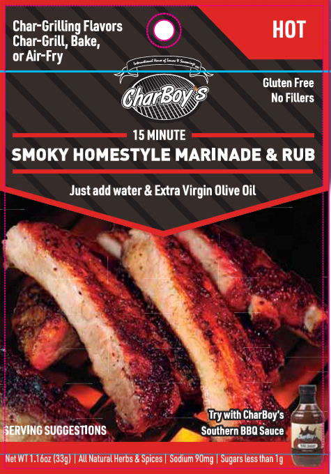 CharBoy's Smoky Homestyle Extra Hot packet — part of the 2-pack