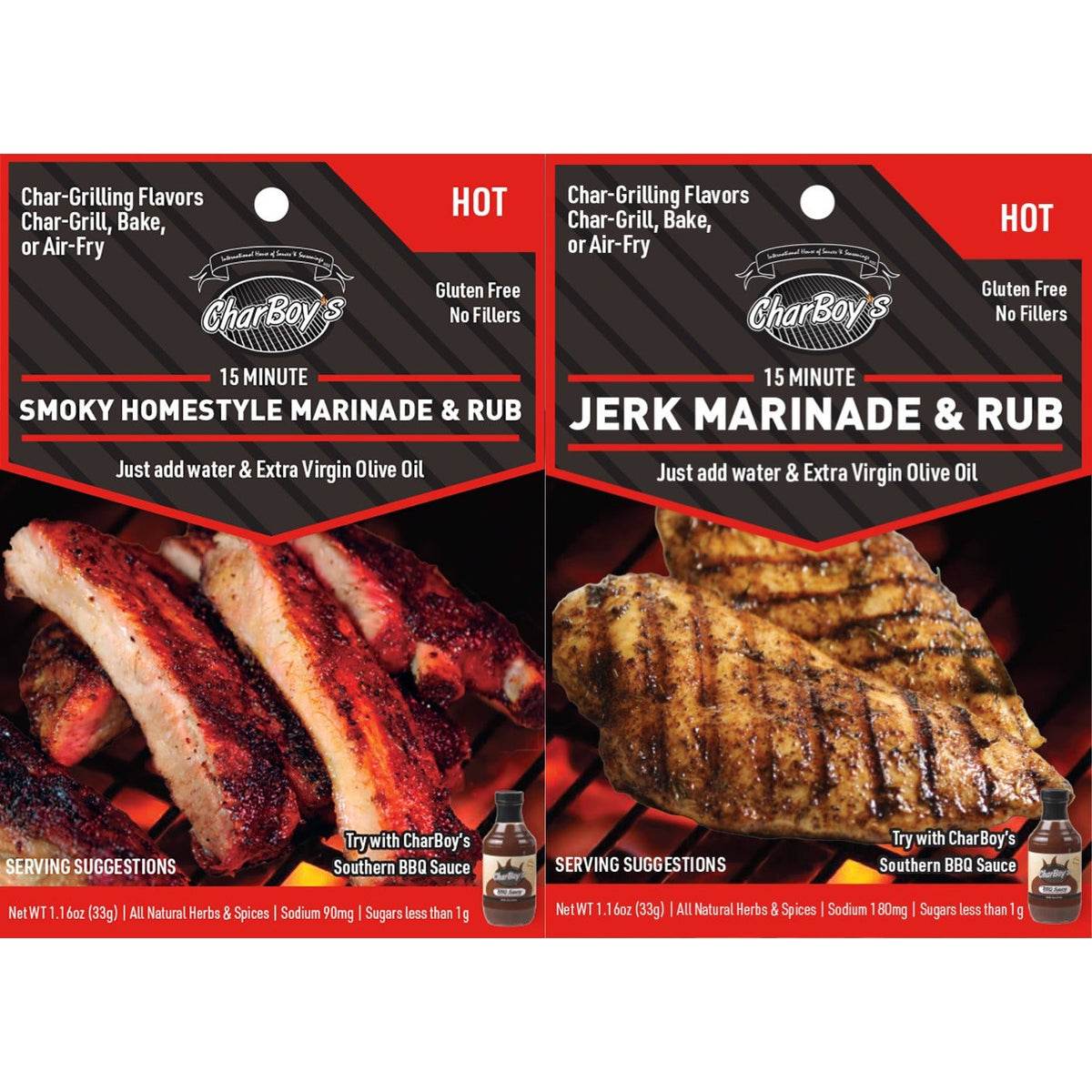 Smoky Homestyle & Jerk Extra Hot 2-Pack — Smoky Homestyle Hot and Jerk Hot packets