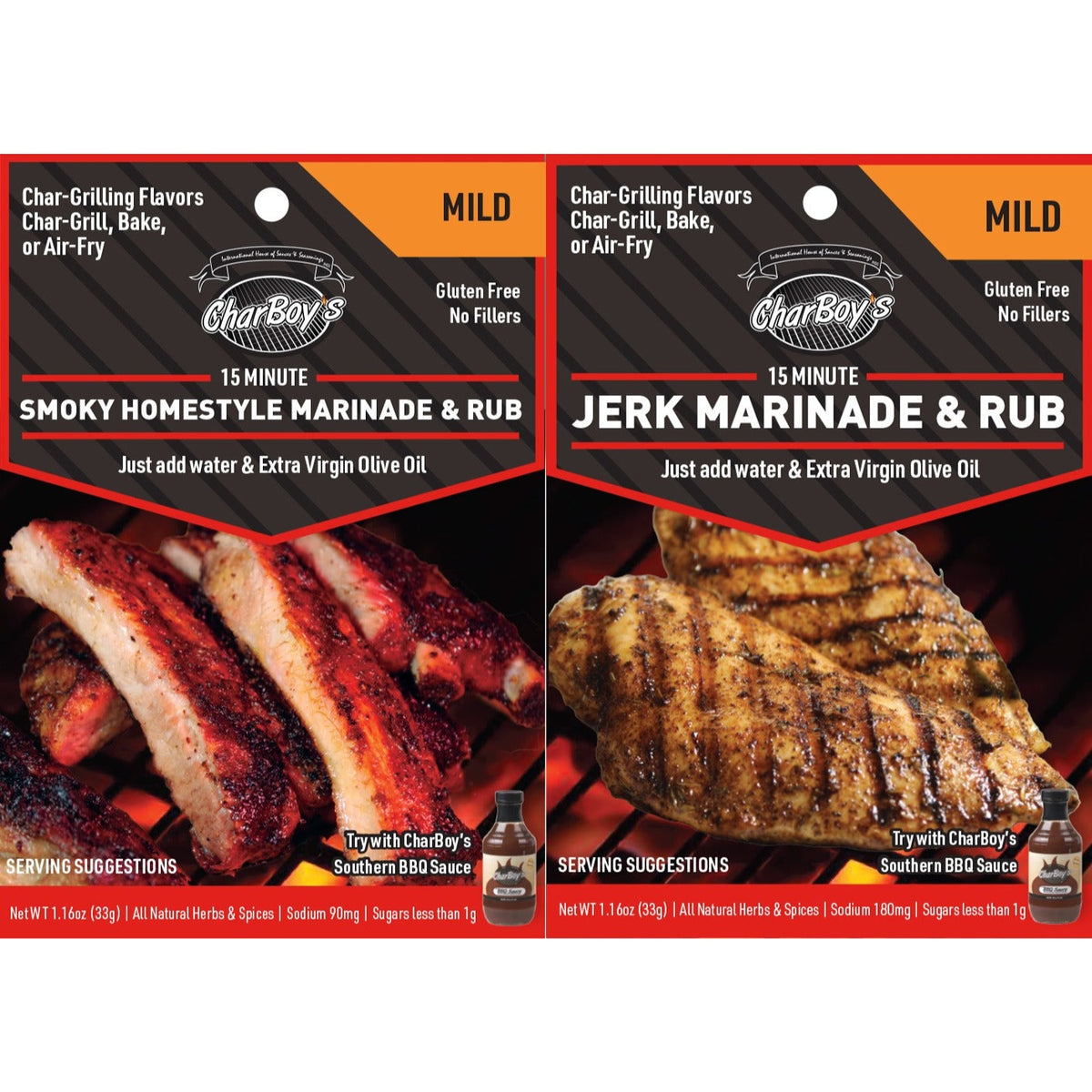 Smoky Homestyle & Jerk Mild 2-Pack — Smoky Homestyle Mild and Jerk Mild packets